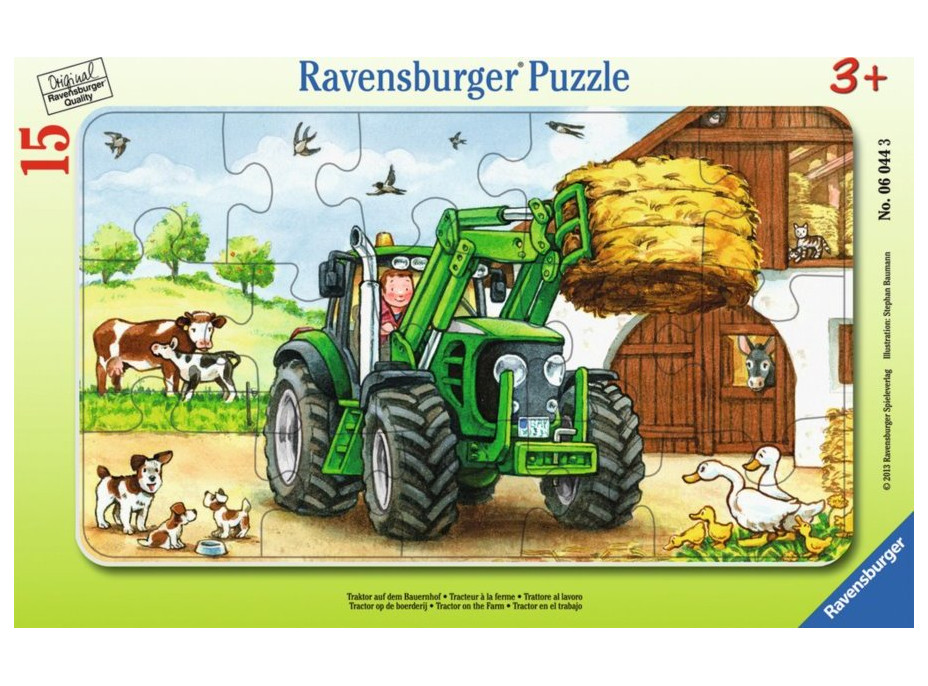 RAVENSBURGER Puzzle Traktor na statku 15 dílků