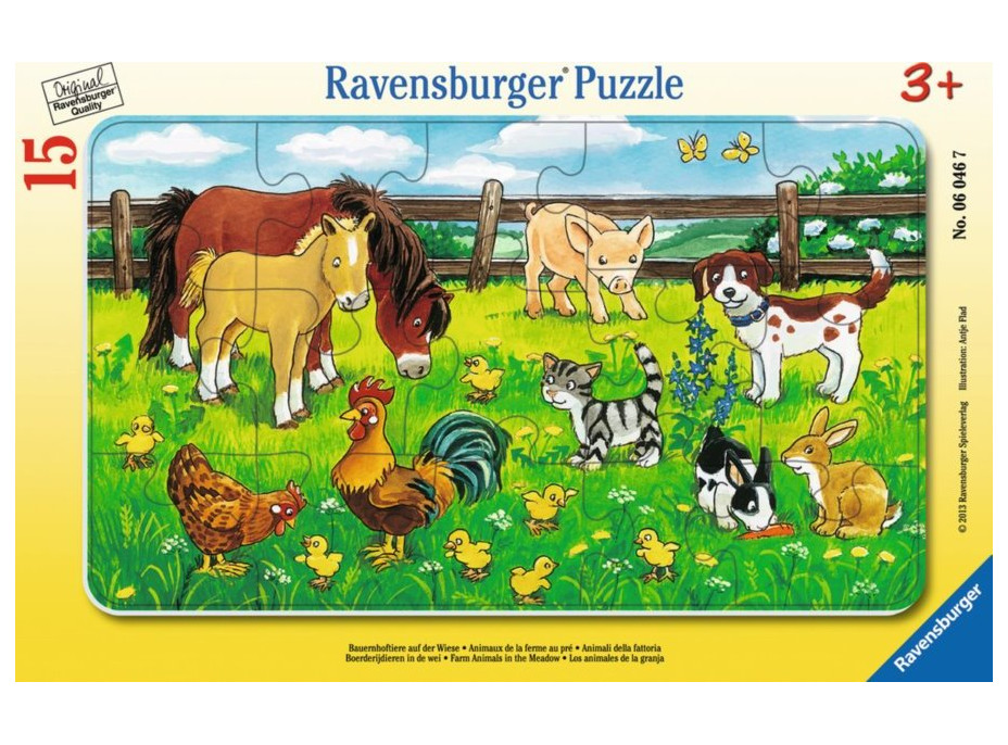 RAVENSBURGER Puzzle Zvířátka na louce 15 dílků