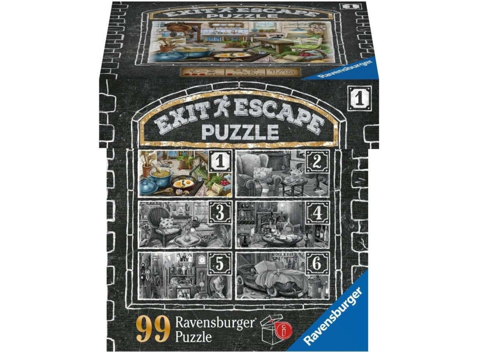 RAVENSBURGER Únikové EXIT puzzle Strašidelné sídlo 2: V obývacím pokoji 99 dílků