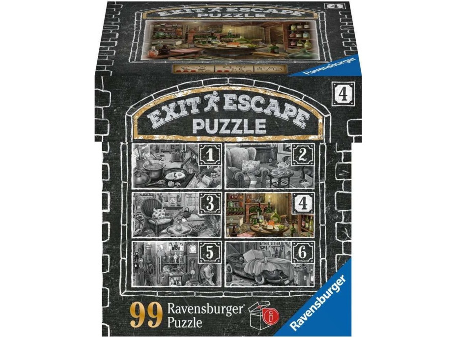 RAVENSBURGER Únikové EXIT puzzle Strašidelné sídlo 4: Ve vinném sklípku 99 dílků