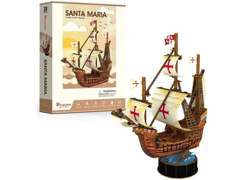 CUBICFUN 3D puzzle Loď Santa Maria 93 dílků