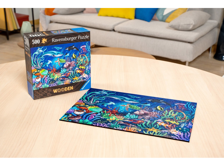 RAVENSBURGER Dřevěné puzzle V moři 500 dílků