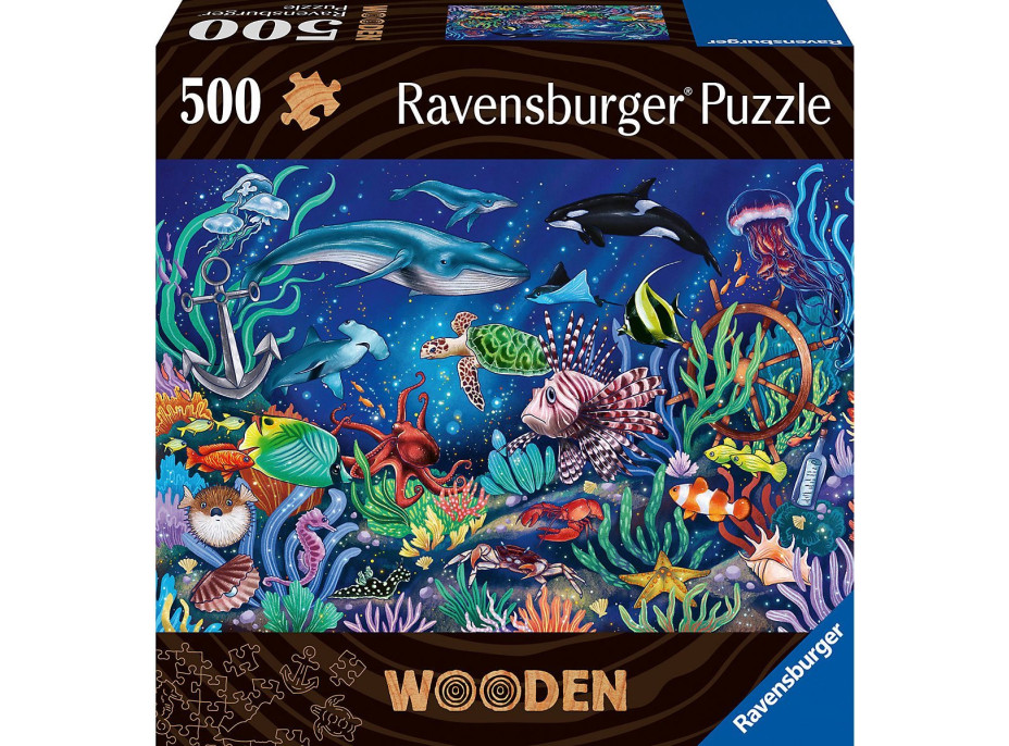 RAVENSBURGER Dřevěné puzzle V moři 500 dílků