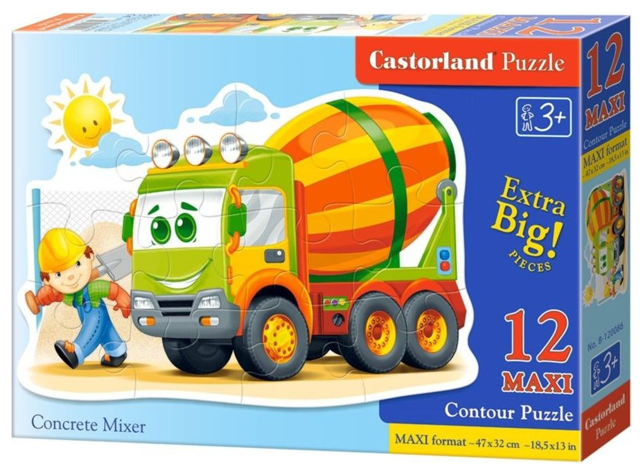 CASTORLAND Puzzle Míchačka na beton MAXI 12 dílků