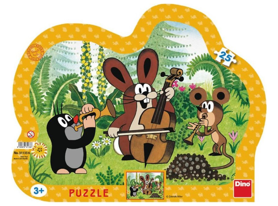 DINO Puzzle Krtek muzikant 25 dílků