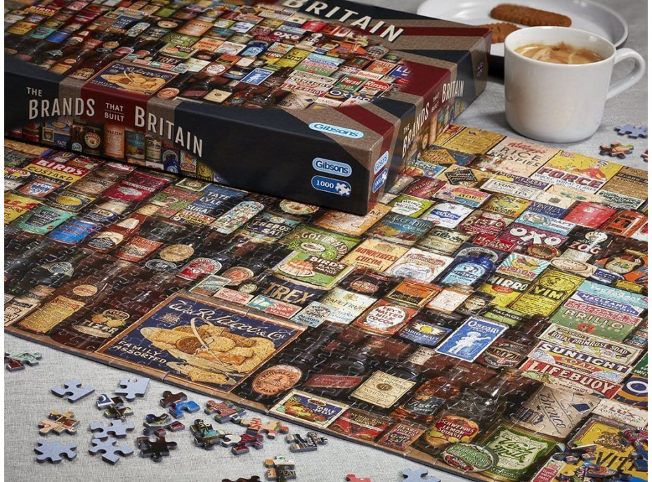 GIBSONS Puzzle Značky, které vybudovaly Británii 1000 dílků