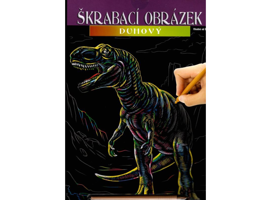 ARTLOVER Škrabací obrázek duhový Tarbosaurus 20x25cm