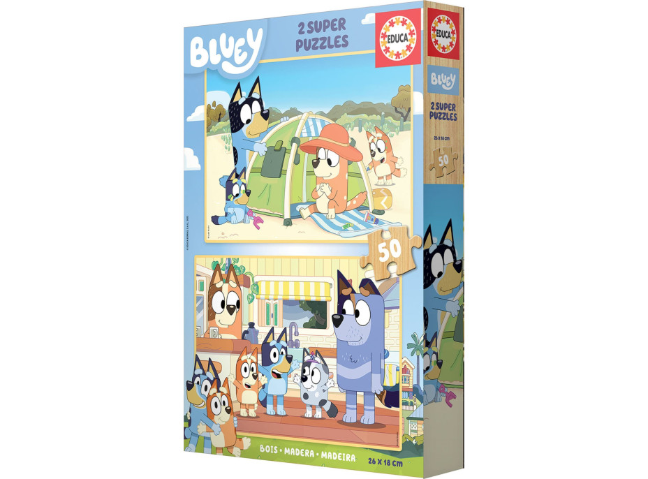 EDUCA Dřevěné puzzle Bluey 2x50 dílků