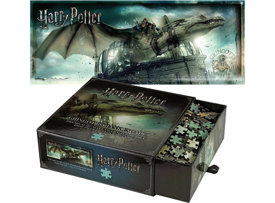 NOBLE PARTNERS Panoramatické puzzle Harry Potter: Útěk od Gringottových 1000 dílků