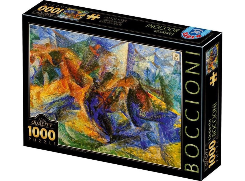 D-TOYS Puzzle Kůň a jezdec a budovy 1000 dílků