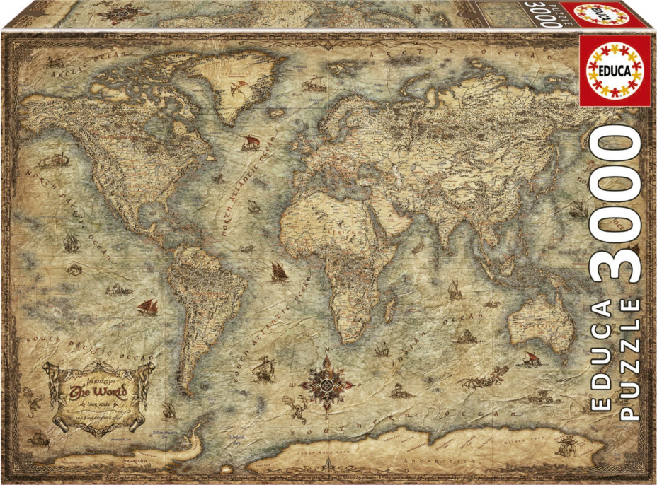 EDUCA Puzzle Mapa světa 3000 dílků
