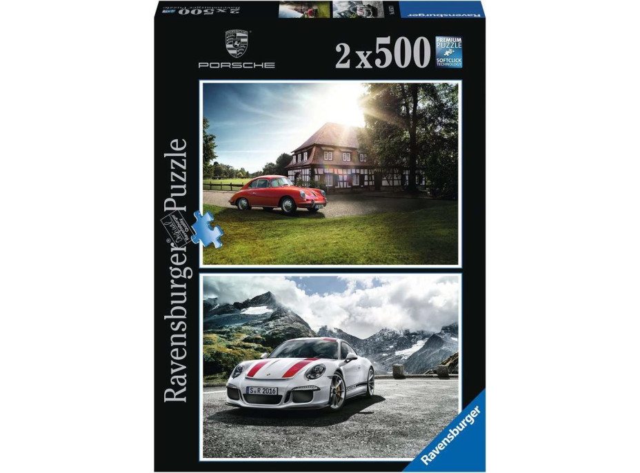 RAVENSBURGER Puzzle Porsche 356 a Porsche 911 2x500 dílků