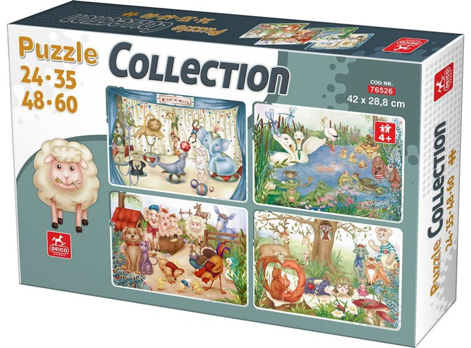 DEICO Puzzle Zvířecí přátelé 4v1 (24,35,48,60 dílků)