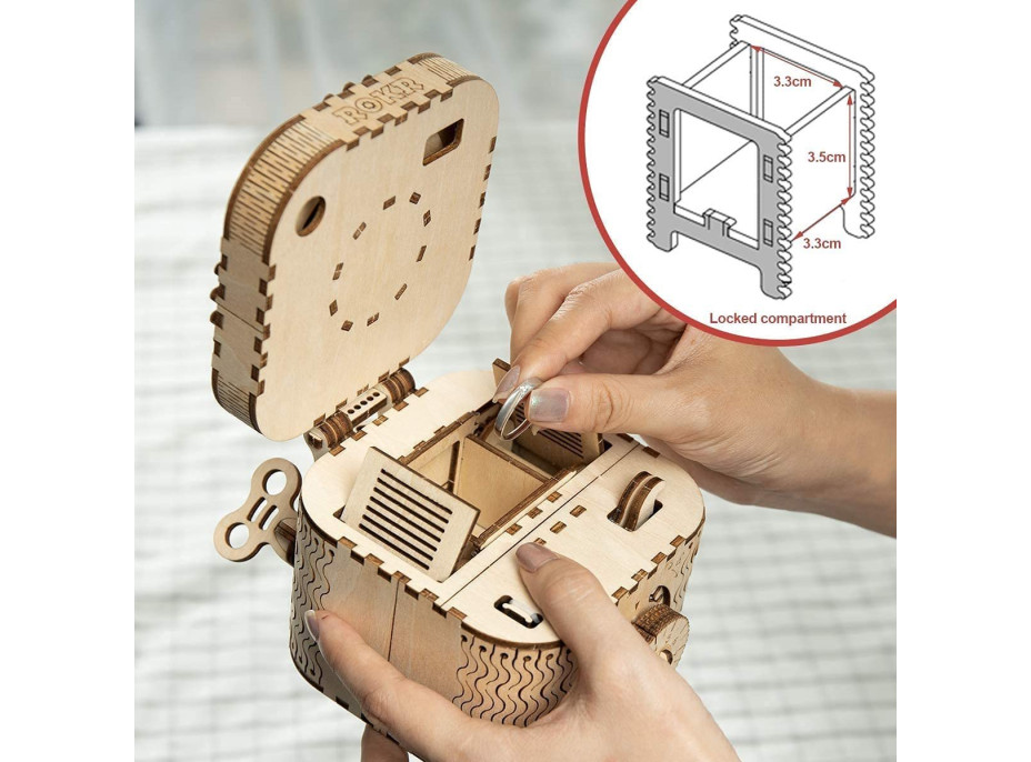 ROBOTIME Rokr 3D dřevěné puzzle Trezor 158 dílků