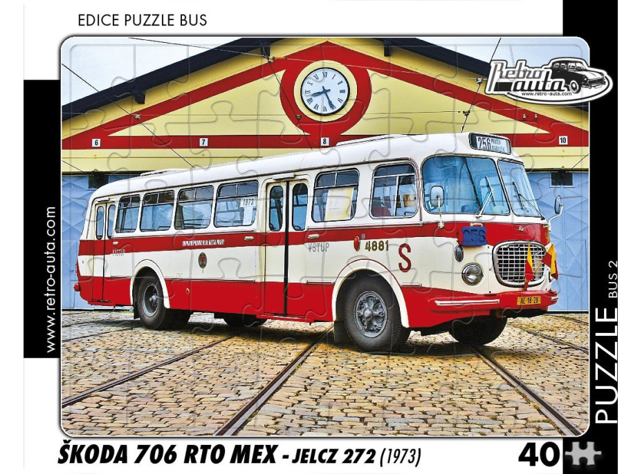 RETRO-AUTA Puzzle BUS č.2 Škoda 706 RTO MEX (1973) 40 dílků