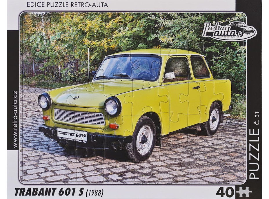 RETRO-AUTA Puzzle č.31 Trabant 601 S (1988) 40 dílků