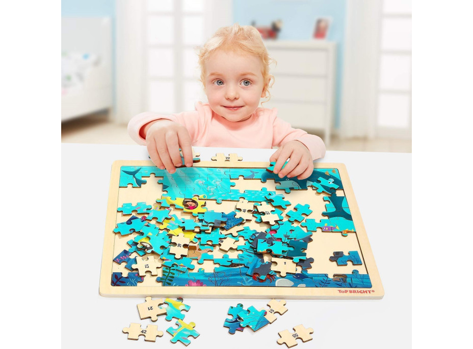 TOP BRIGHT Dřevěné puzzle Na mořském dně 100 dílků