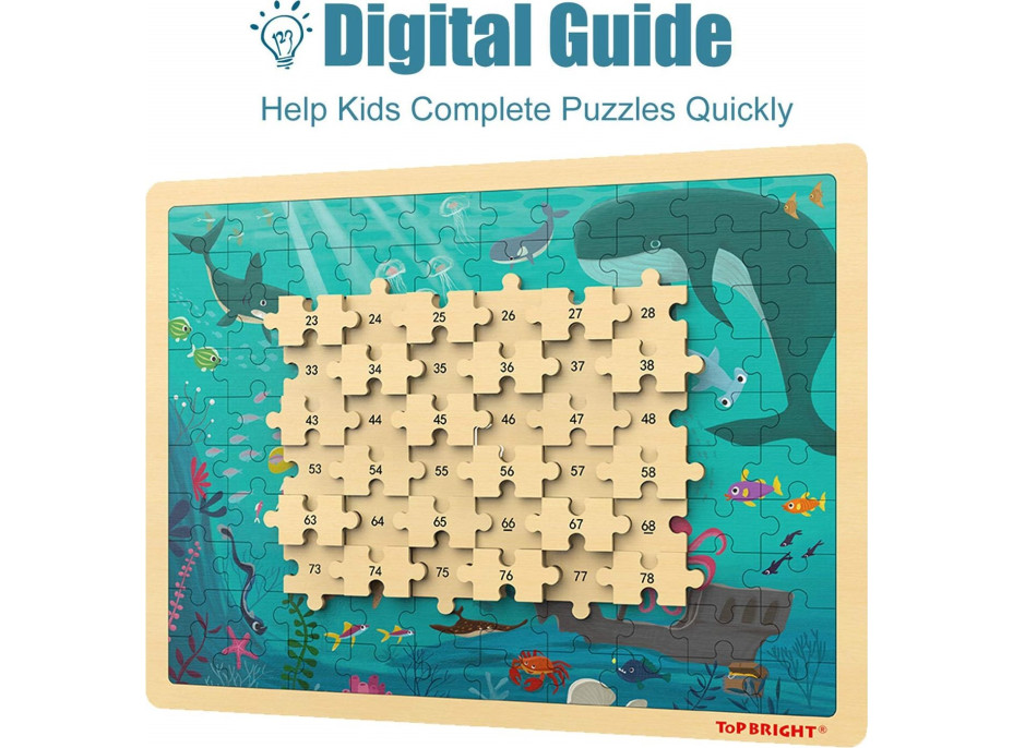 TOP BRIGHT Dřevěné puzzle Na mořském dně 100 dílků