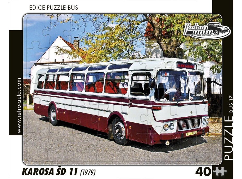 RETRO-AUTA Puzzle BUS č.17 Karosa ŠD 11 (1979) 40 dílků