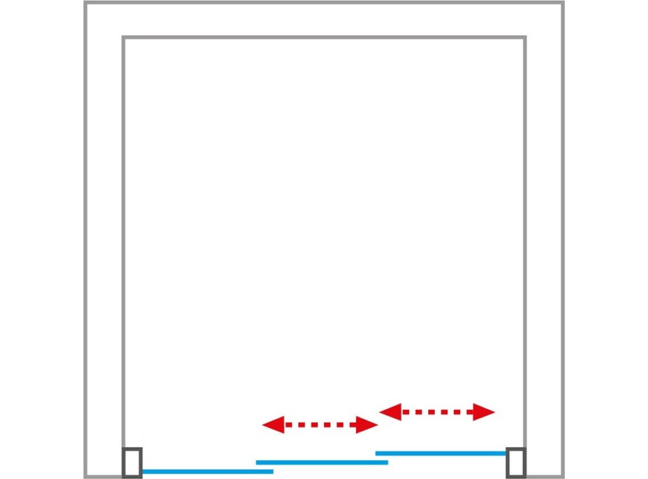 Sprchové dveře MELIDE - trojdílné, posuvné - chrom/čiré sklo