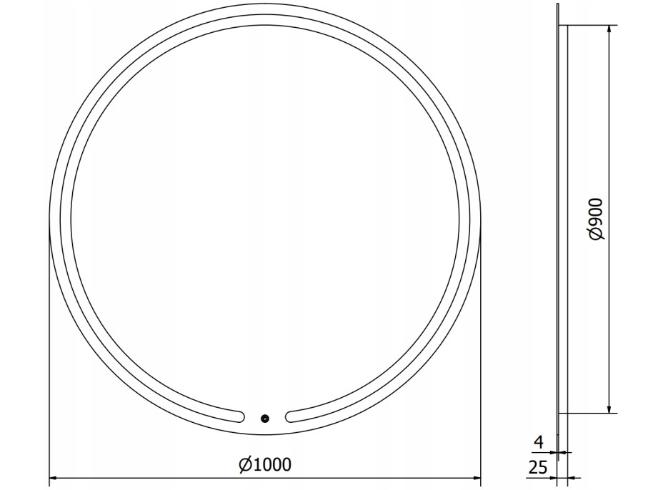 Kulaté zrcadlo MEXEN ROSE 100 cm - s LED podsvícením a vyhříváním, 9810-100-100-611-00