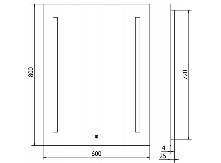 Obdélníkové zrcadlo MEXEN REMI 60x80 cm - s LED podsvícením a vyhříváním, 9804-060-080-611-00