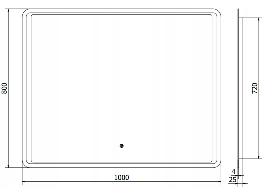 Obdélníkové zrcadlo MEXEN ZUSA 120x80 cm - s LED podsvícením a vyhříváním, 9808-120-080-611-00