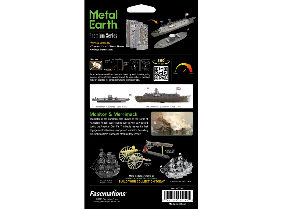 METAL EARTH 3D puzzle Monitor & Merrimack (ICONX)