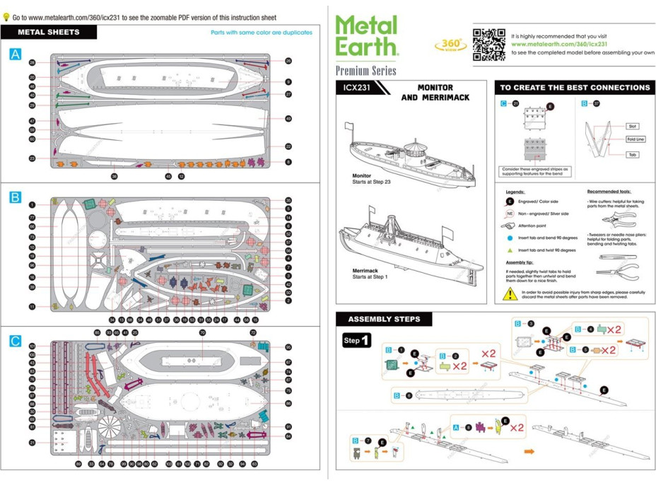 METAL EARTH 3D puzzle Monitor & Merrimack (ICONX)