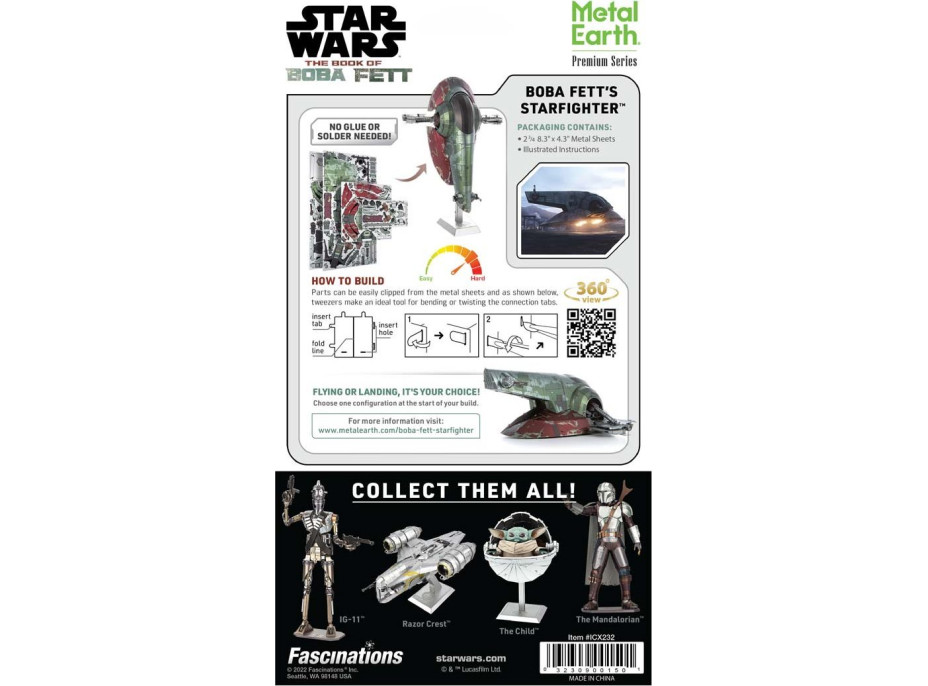 METAL EARTH 3D puzzle Star Wars: Boba Fett's Starfighter (ICONX)