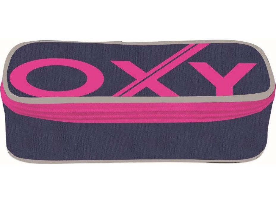 OXYBAG Školní penál etue komfort jednopatrový Blue Line Pink