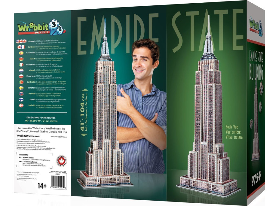 WREBBIT 3D puzzle Empire State Building 975 dílků