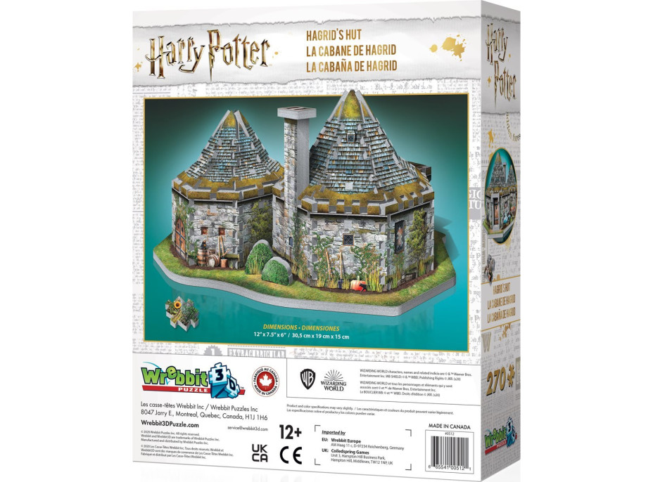 WREBBIT 3D puzzle Harry Potter: Hagridův domek 270 dílků