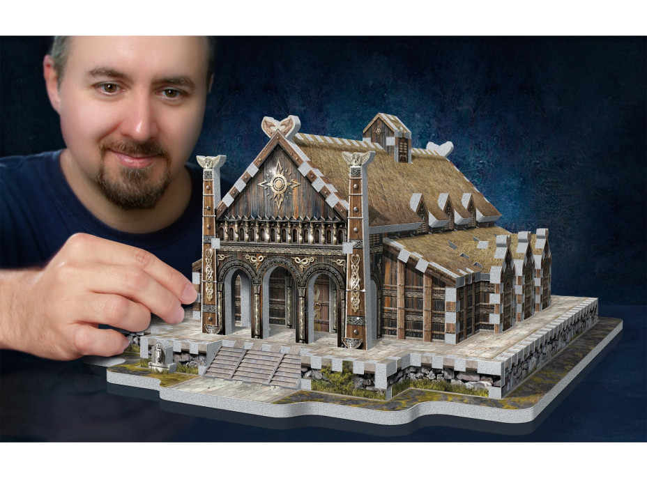 WREBBIT 3D puzzle Pán prstenů: Zlatá síň Edoras 445 dílků