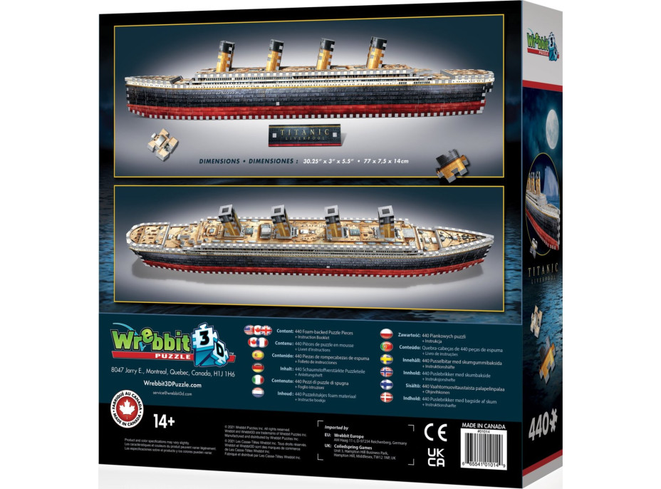 WREBBIT 3D puzzle Titanic 440 dílků