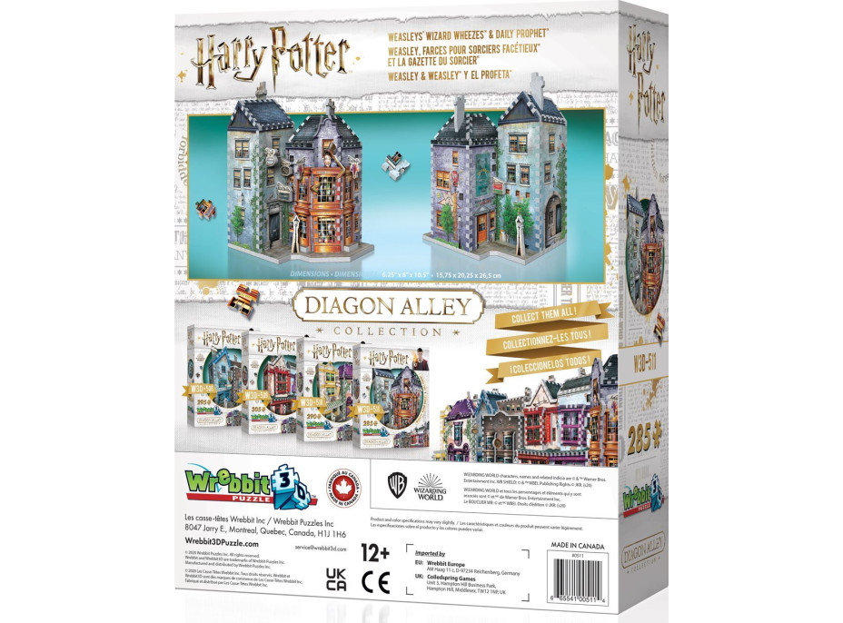 WREBBIT 3D puzzle Harry Potter: Kratochvílné a kouzelnické kejkle a Denní věštec 285 dílků