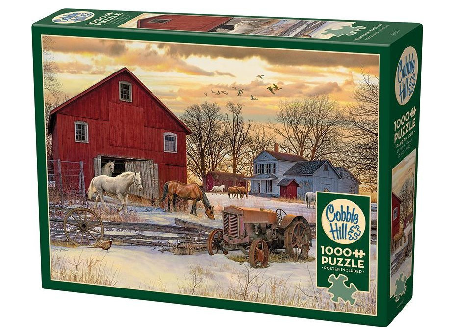 COBBLE HILL Puzzle Zima na farmě 1000 dílků