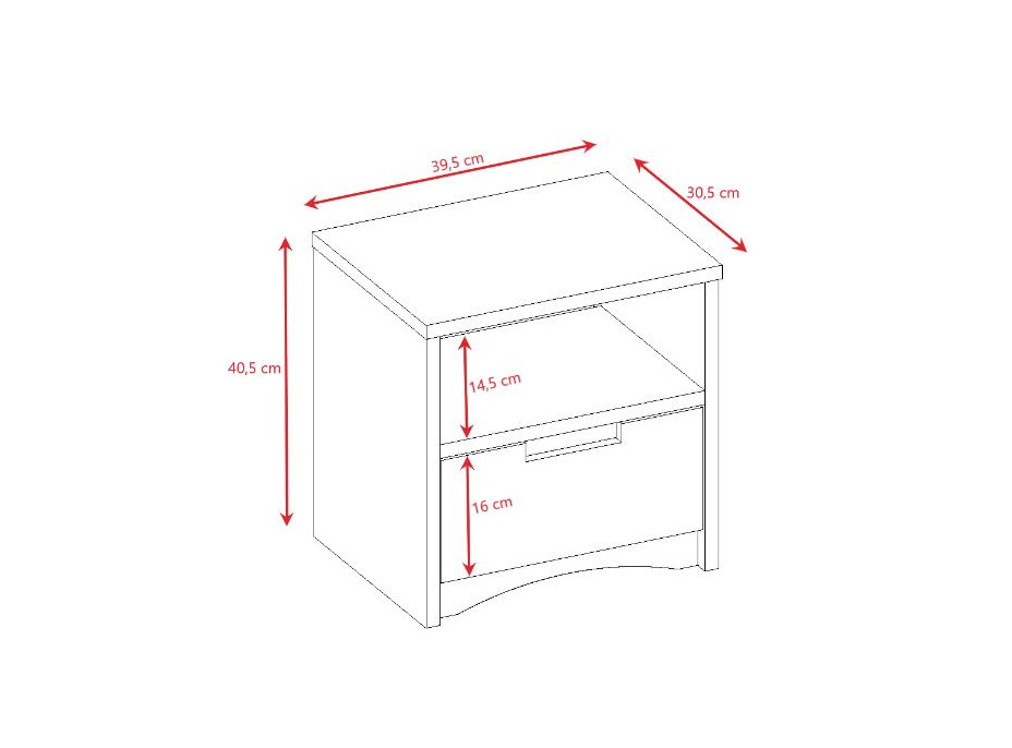 Noční stolek CLASSIC - bílý