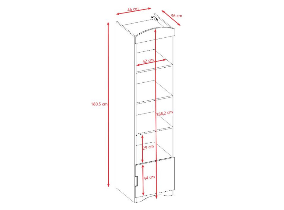 Regál CLASSIC - 46 cm - bílý