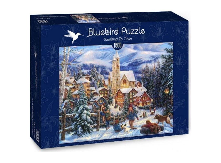 BLUEBIRD Puzzle Sáňkování u města 1500 dílků