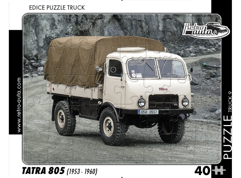 RETRO-AUTA Puzzle TRUCK č.9 Tatra 805 (1953-1960) 40 dílků