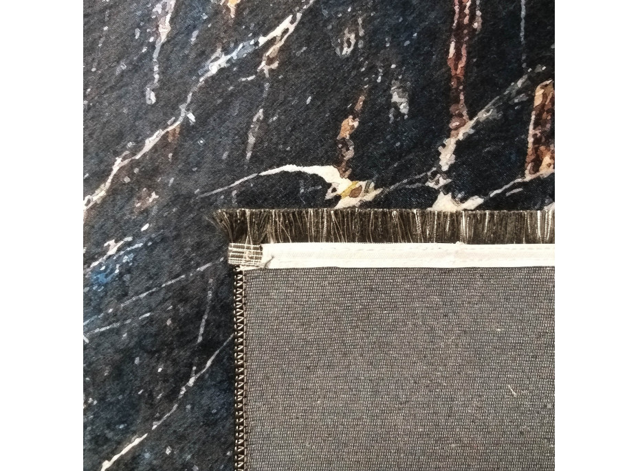 Kusový koberec BLACK and GOLD Marble - černý/zlatý