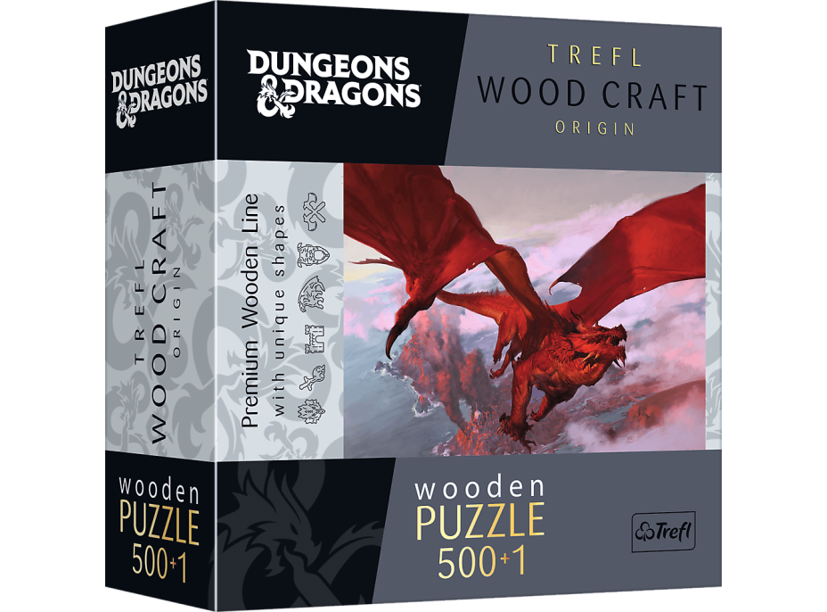 TREFL Wood Craft Origin puzzle Dungeons&Dragons: Starověký červený drak 501 dílků