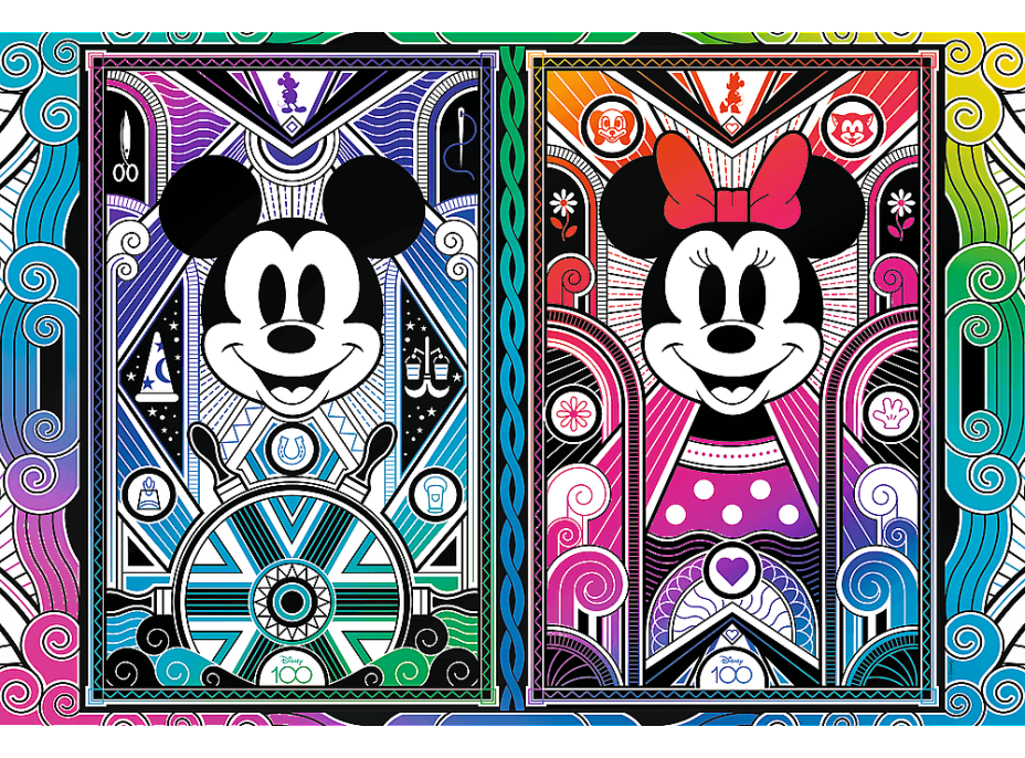 TREFL Wood Craft Origin puzzle Mickey Mouse a Minnie 501 dílků