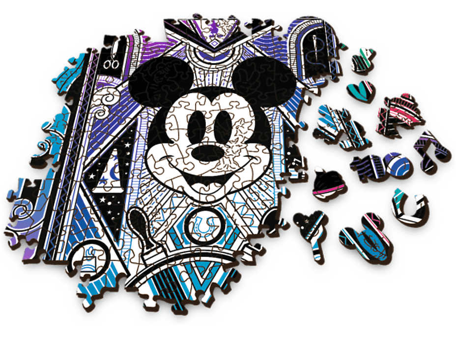 TREFL Wood Craft Origin puzzle Mickey Mouse a Minnie 501 dílků