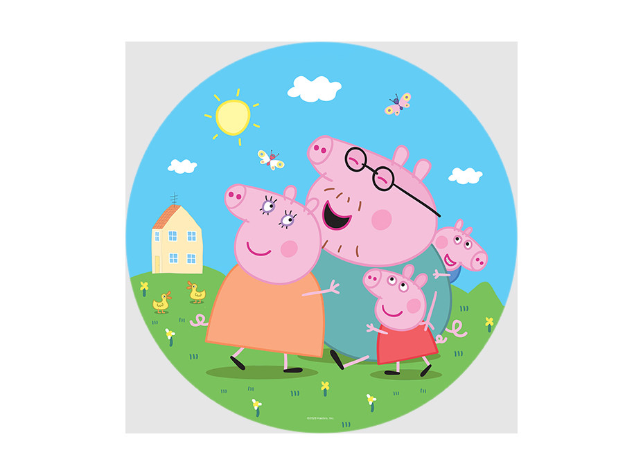 Dětská samolepící fototapeta - Prasátko Peppa 1 - kulatá - 70 cm