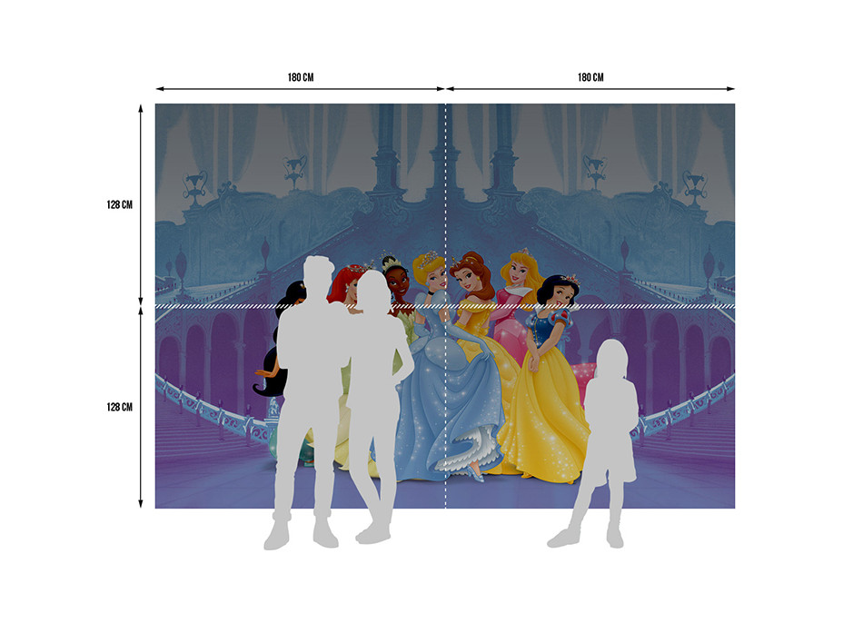 Dětská fototapeta DISNEY - Princezny na zámku - 360x254 cm