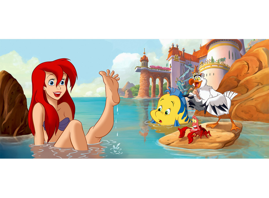 Dětská fototapeta DISNEY - Šťastná Ariel - 202x90 cm