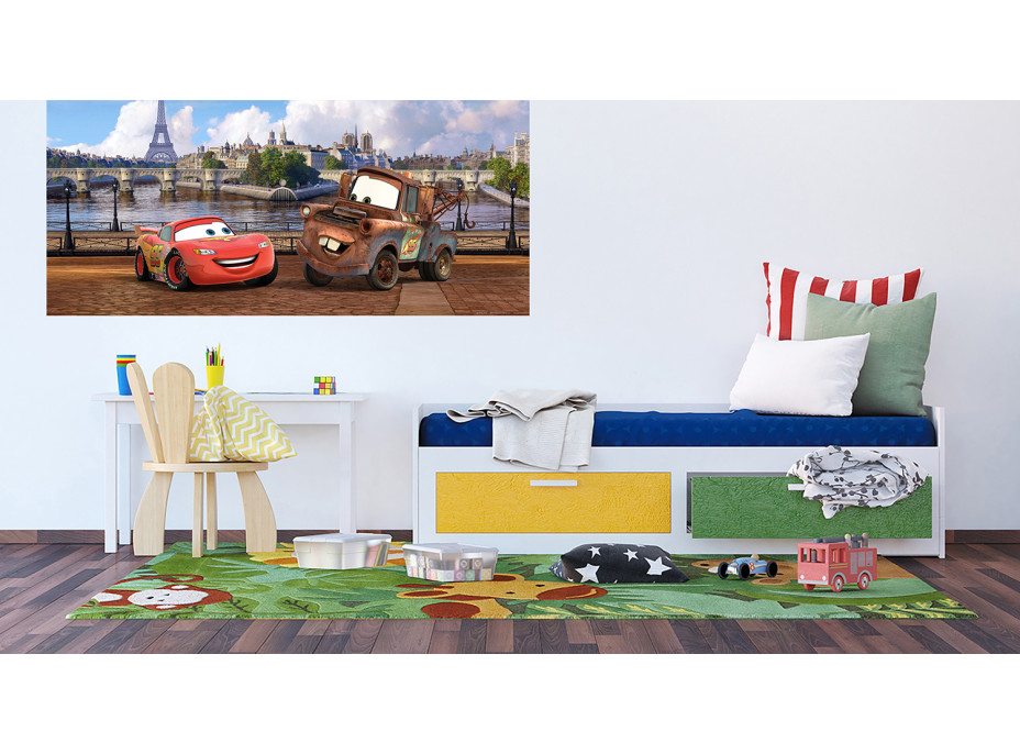 Dětská fototapeta DISNEY - CARS ve Francii - 202x90 cm