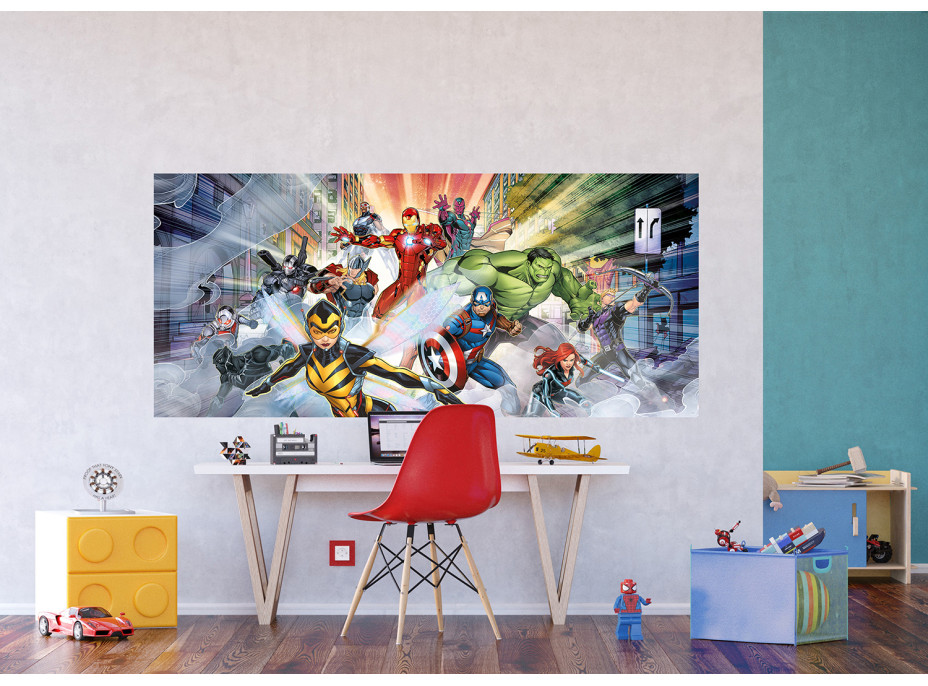 Dětská fototapeta MARVEL - Avengers do boje - 202x90 cm